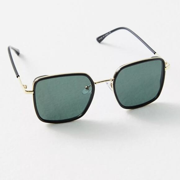 Free People Beau Square Sunglasses in Black Gently Used Boho Quiet Luxury - Picture 1 of 4